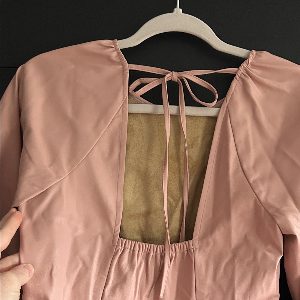 JCrew Vegan Leather Blush Women's Top size 2 - Picture 5 of 8